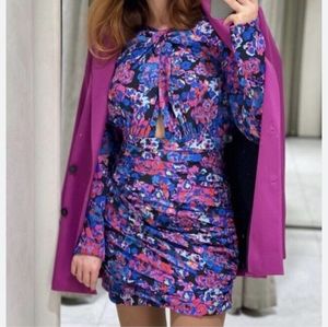 Zara Draped Floral Mini Dress
